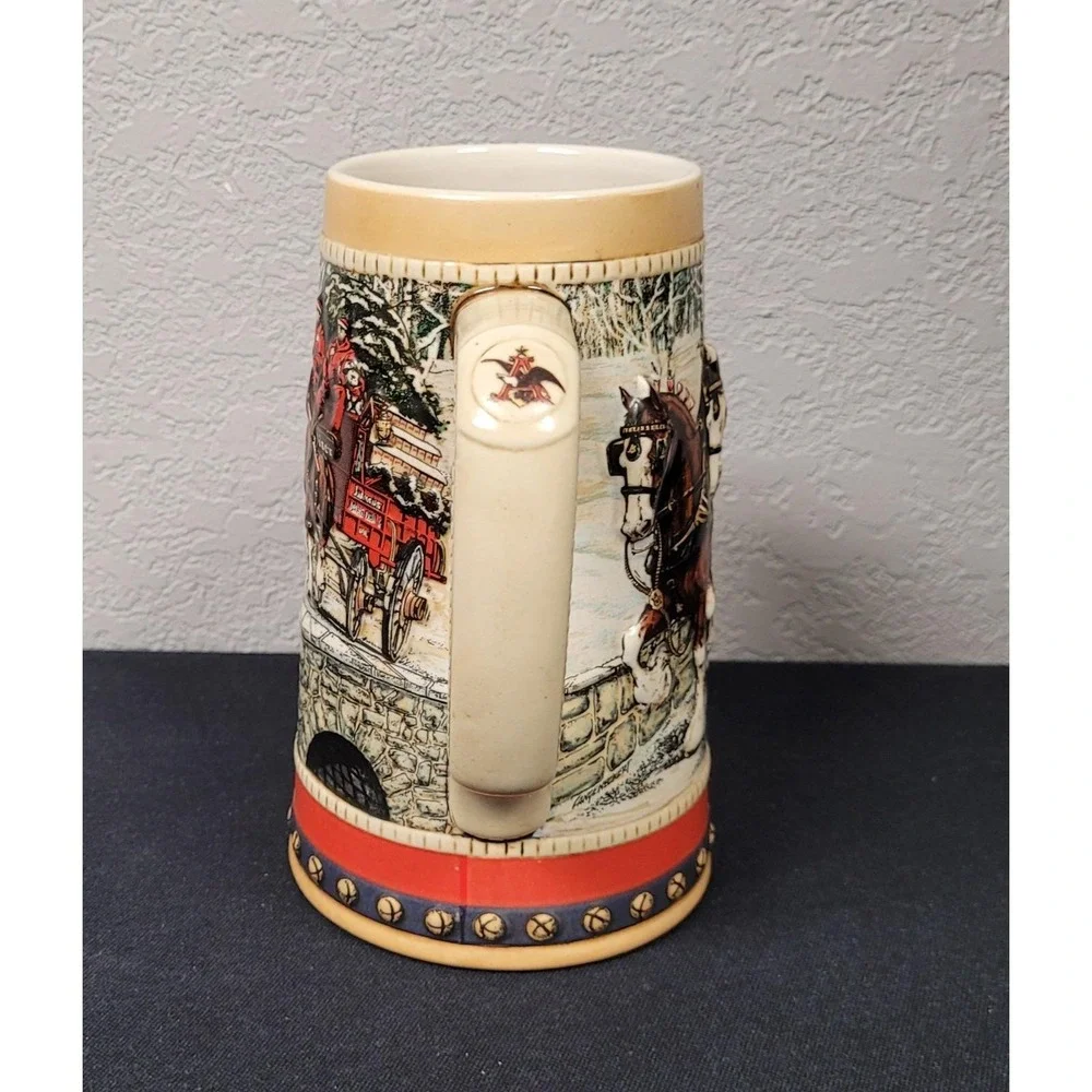 Vintage 1988 Budweiser Collector's Series Holiday Beer Stein